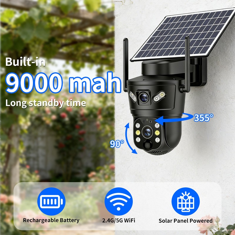 Solar Power Wireless WiFi Security Camera Outdoor Night Vision Surveillance LOT gallery