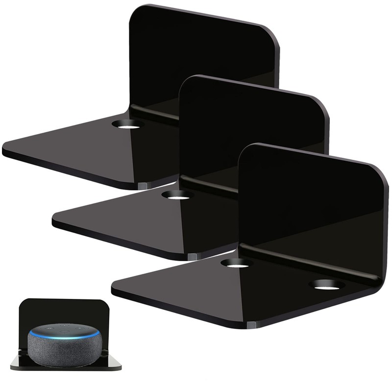 Acrylic Floating Wall Shelves Set of 3, Drill Free with10 Piece Strong Tapes …
