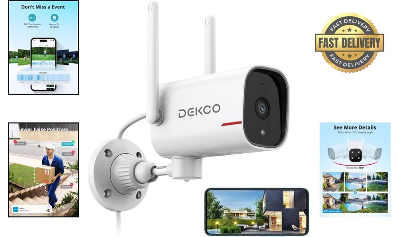 IoT-Ready 2K Outdoor Camera - 180° View, Color Night Vision & Voice Control gallery