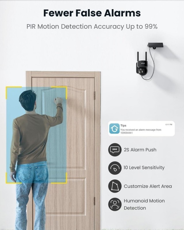 ieGeek Solar Security Camera 2 Pcs Wireless Outdoor 2K 360° PTZ Motion Sensor gallery