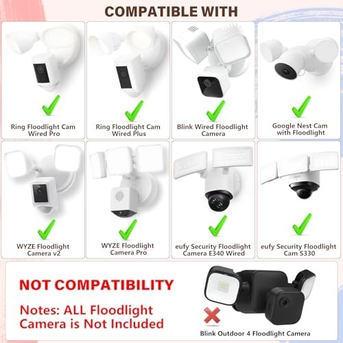 20ft Weatherproof Power Cable & Mount for Floodlight Cameras - 2-in-1 Set gallery