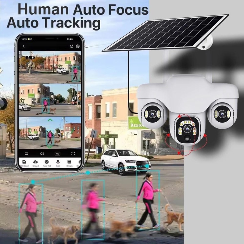 Solar CCTV Cam – 1/2/3 Lens, 1/2/3 Screen, WiFi/4G gallery
