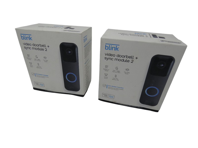 Lot of 2 Blink Video Doorbell with 2 Sync Module 2 - Free Shipping