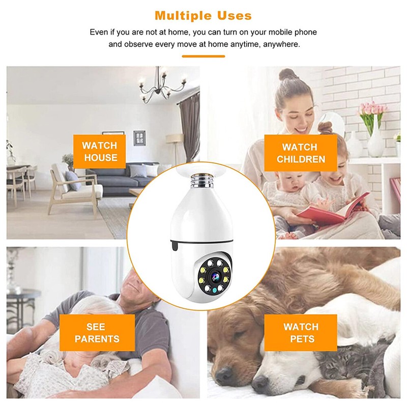 2.4G/5G Wifi Outdoor Light Bulb Security Camera Home Night Vision Wireless 1080P gallery
