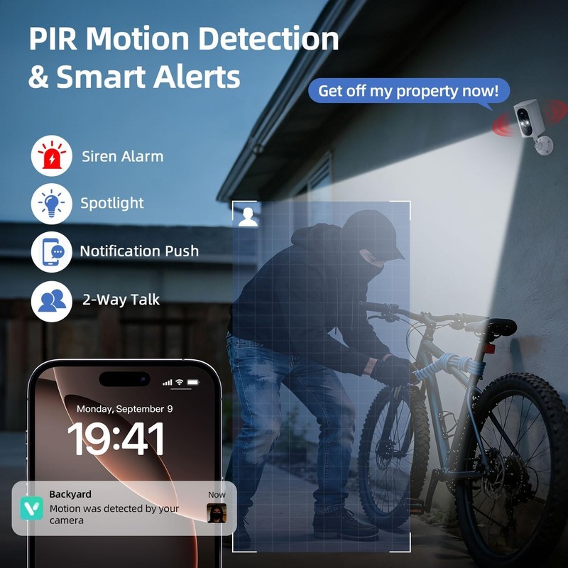 2K Pan Tilt Wireless Security Camera 355° Rotation Motion Detection gallery