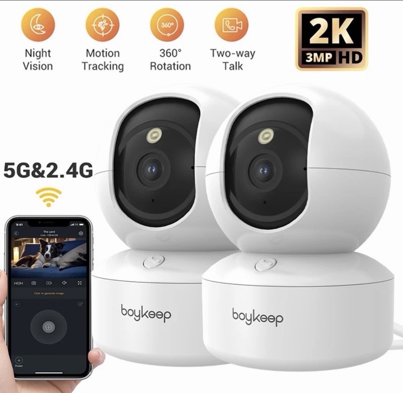 GNCC 2K Security Cameras 2pcs, with 2k