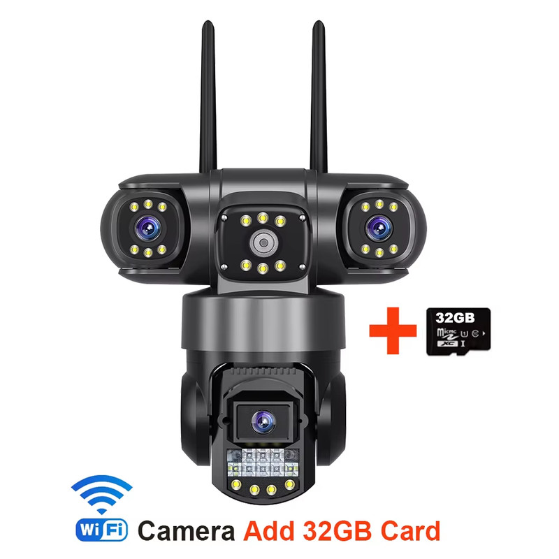 Pro Wifi IP Camera Outdoor 12MP 6K Triple Lenses Triple Screens Security Video M gallery