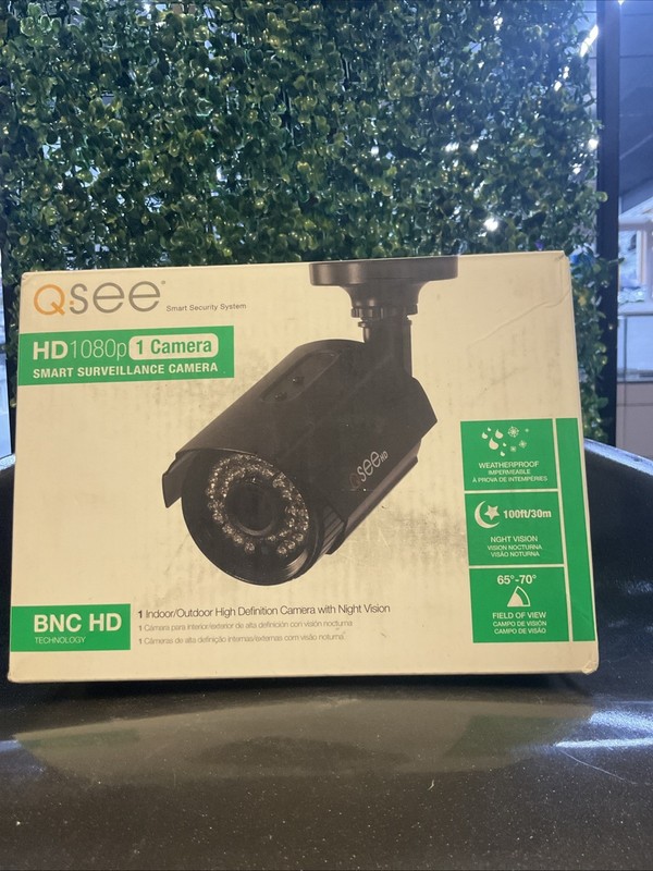 Q See HD1080 Black Smart Surveillance Security Cameras QTH8053B, NEW