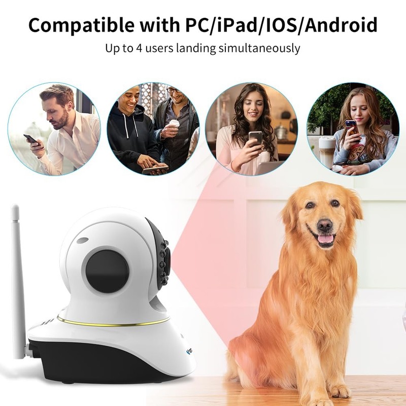 Pet Camera with Laser, 3MP 2.4GHz WiFi Interactive Dog & Cat Laser Toy with N... gallery