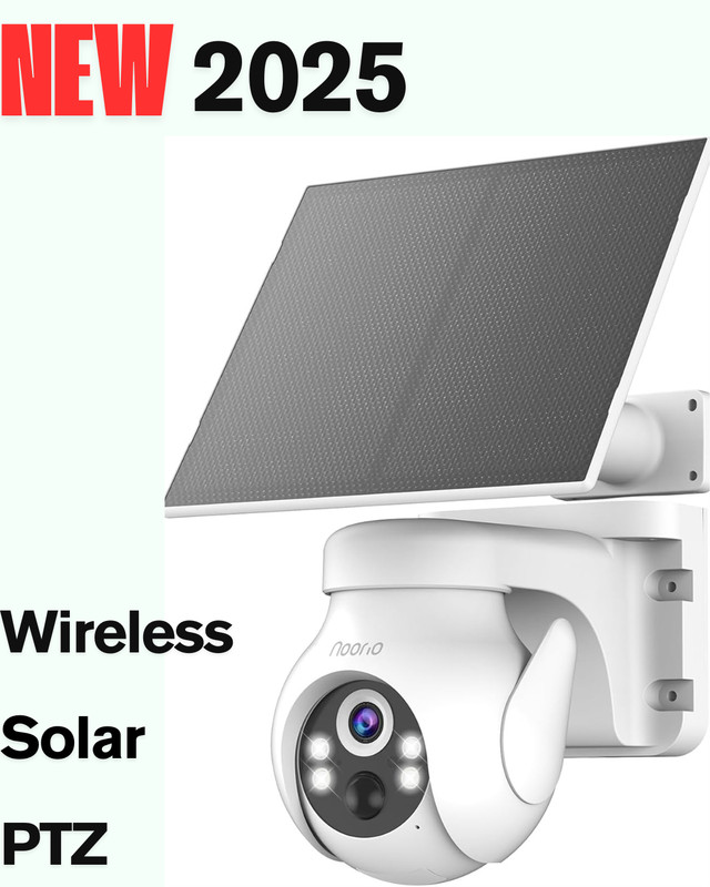 2K Solar Security Camera Outdoor 360° AI WiFi Night Vision 2-Way Audio Noorio