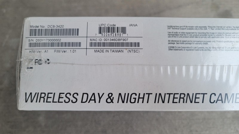 D-Link DCS-3420 Day & Night Wireless Internet Camera, 4 x Digital Zoom, NIB gallery