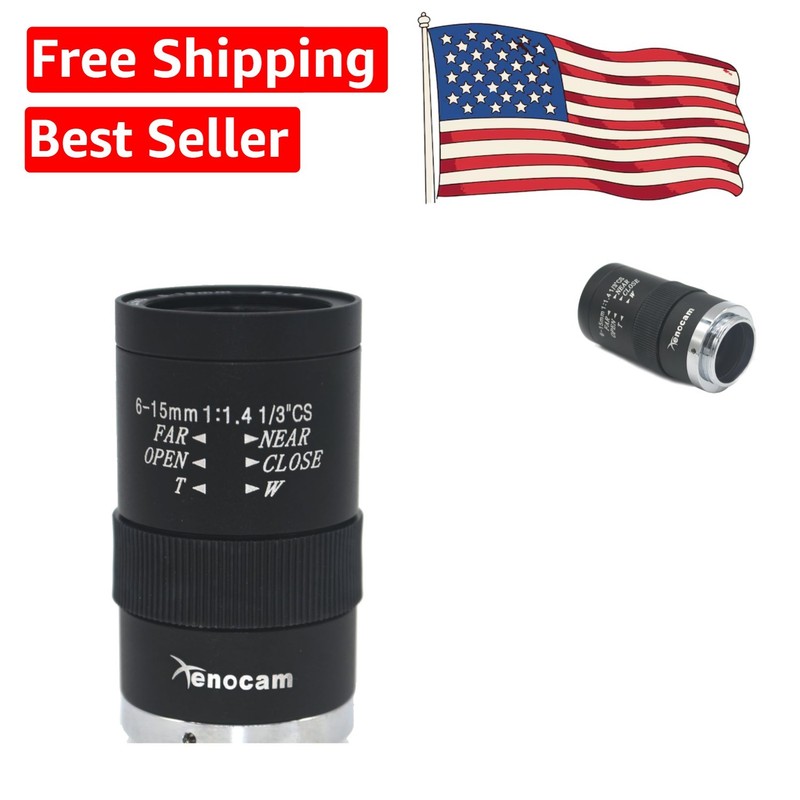 Varifocal CCTV Lens 6-15mm F1.4 CS Mount - Manual Focus for Enhanced Imaging