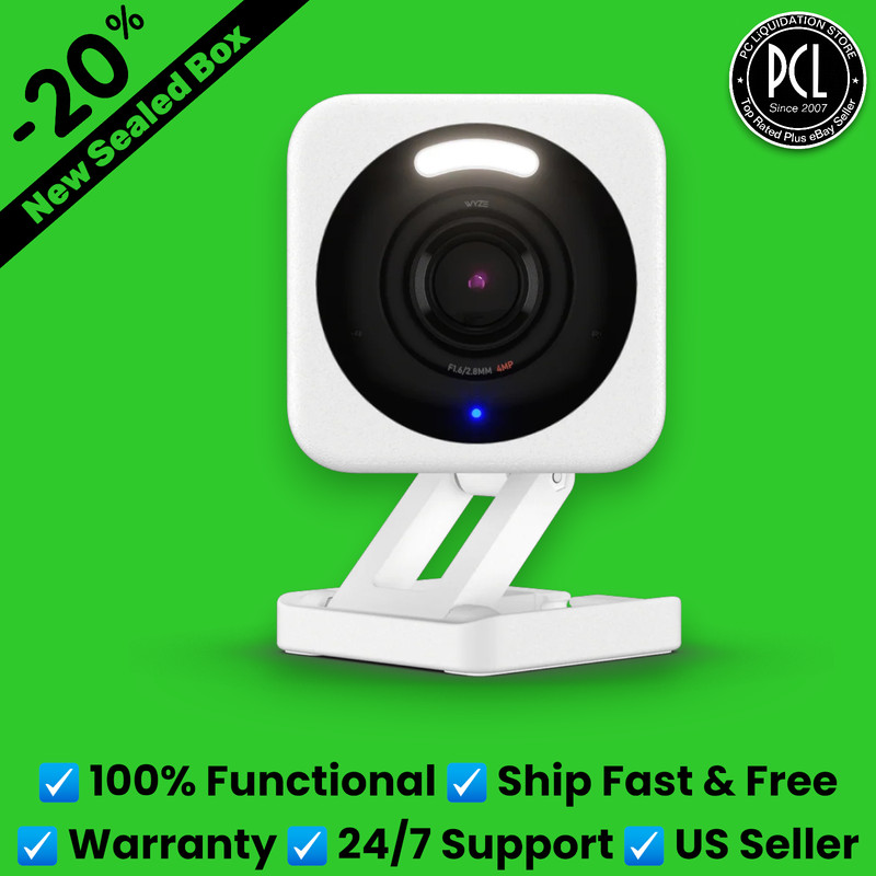 ✅ Wyze – Cam V4 2.5k QHD WiFi Indoor/Outdoor Wired Camera Color Night – White ✅