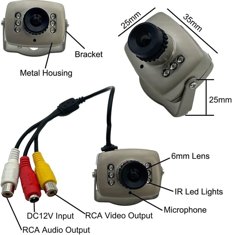 CCTV 1/3 CCD 1000tvl 6mm Indoor/Outdoor 6pcs IR LEDs Mini Video Camera Day/Ni... gallery
