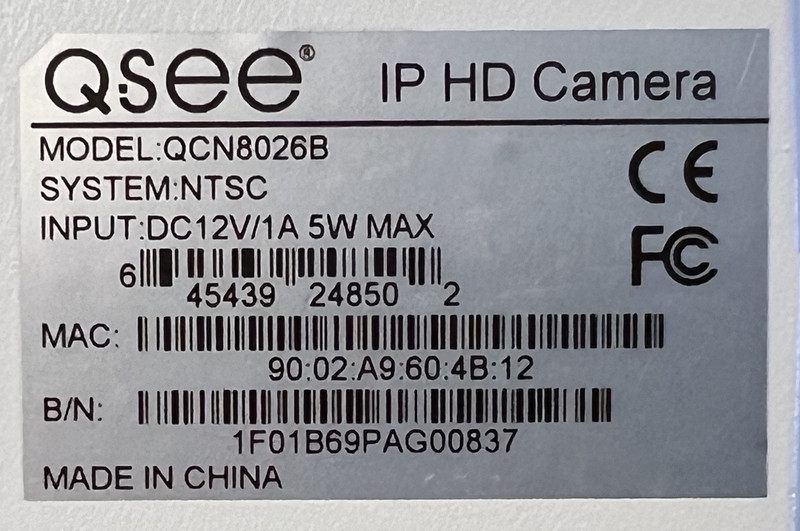 Q-See QCN8026B Bullet HD POE Color Security Camera 4MP / IP67, with 60' cable gallery
