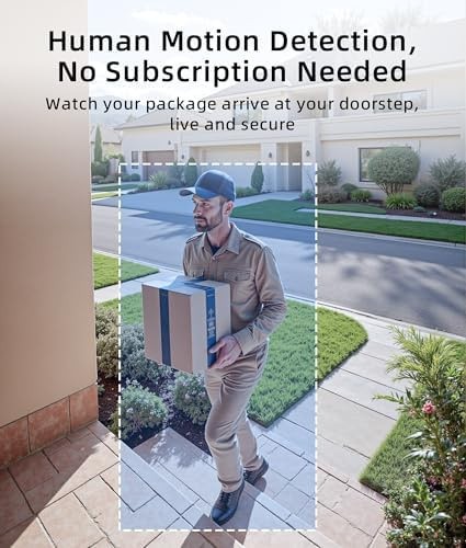 3MP Camera Doorbell Wireless Video- No Subscription Required | Free Human Mot... gallery