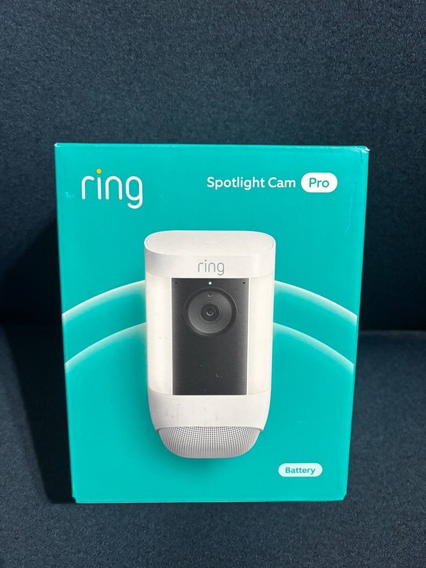 Ring Spotlight Cam Pro Battery, 2-Way Talk, New Night Vision, White