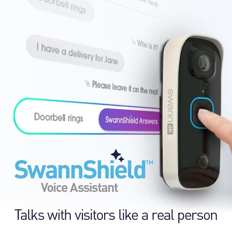 Swann Buddy 4K Wireless Doorbell with Swann Shield Voice Assistant SWIFI-4KBUDDY gallery