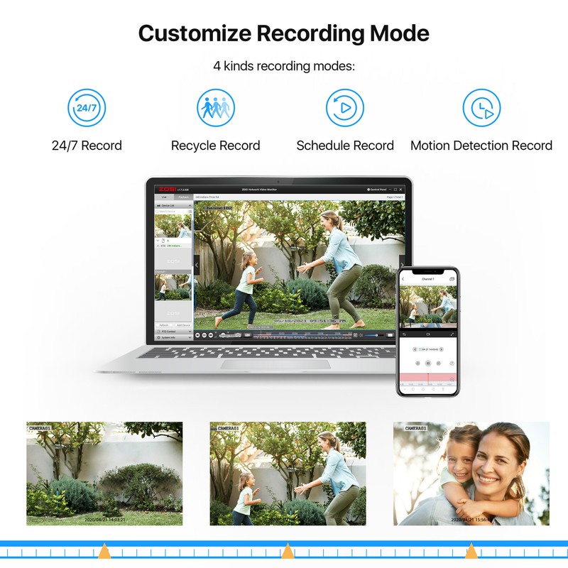 ZOSI 8CH 5MP Lite DVR 1080P CCTV Security Camera System Outdoor Night Vision gallery