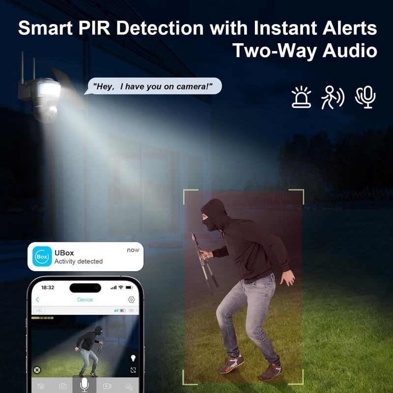4G LTE Cellular Solar Security Camera No WiFi Spotlight 2K PTZ 360 View gallery