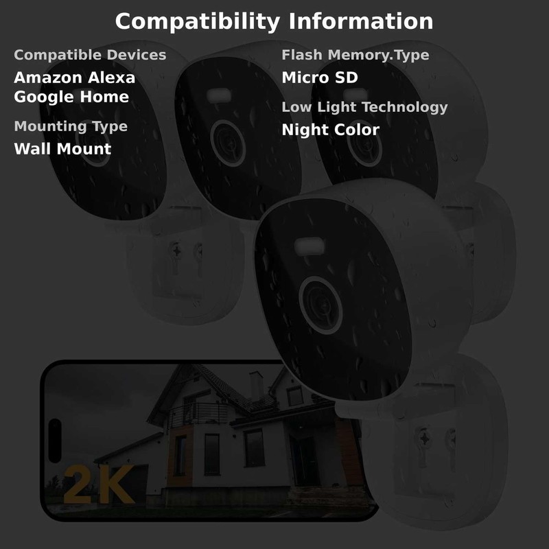 2K Security Camera 4 Pack Waterproof with Night Vision and Motion Detection gallery