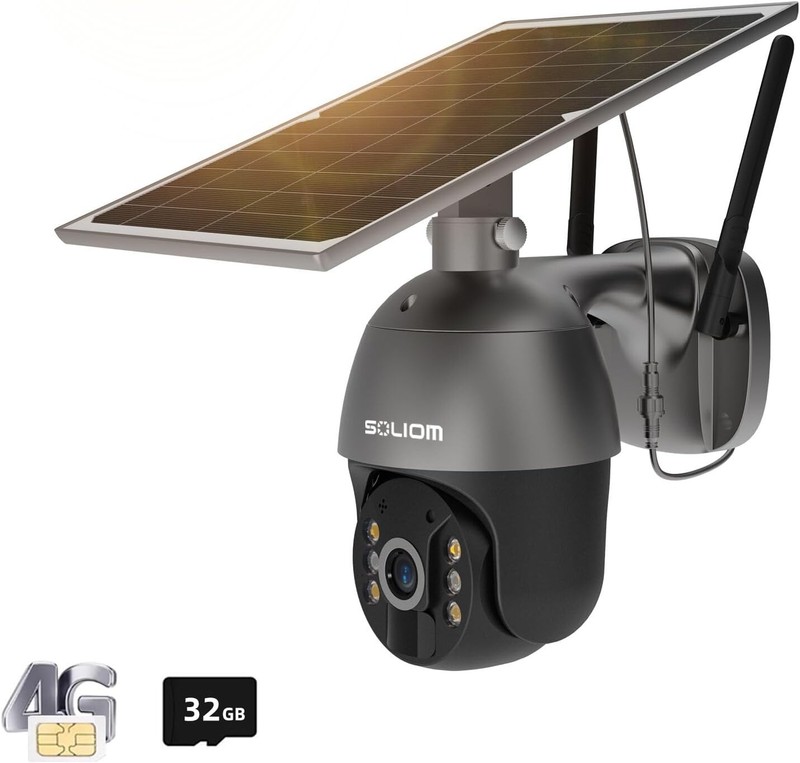 S600 3G/4G LTE Solar Powered Cellular Security Camera Wireless Grey