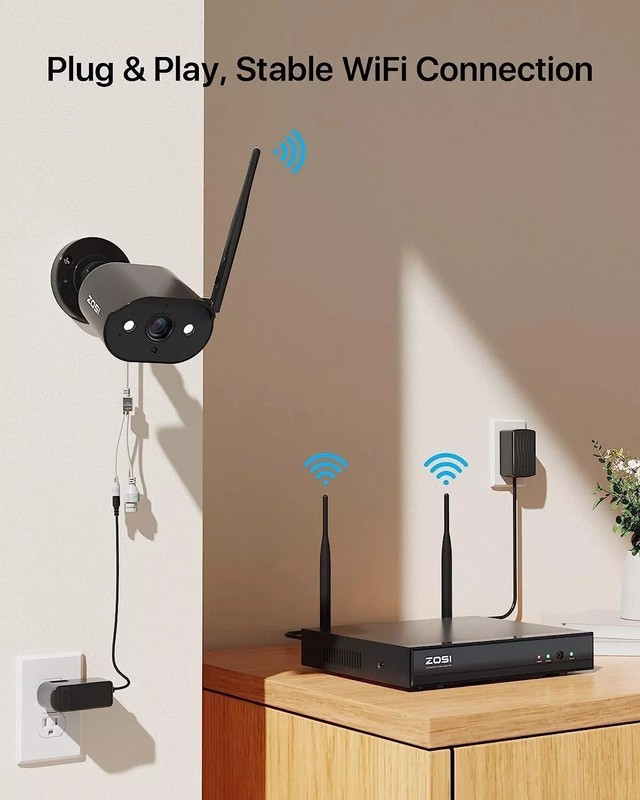 ZOSI 3MP Outdoor Wireless Security Camera System 2K WiFi Home Audio NVR With 1TB gallery