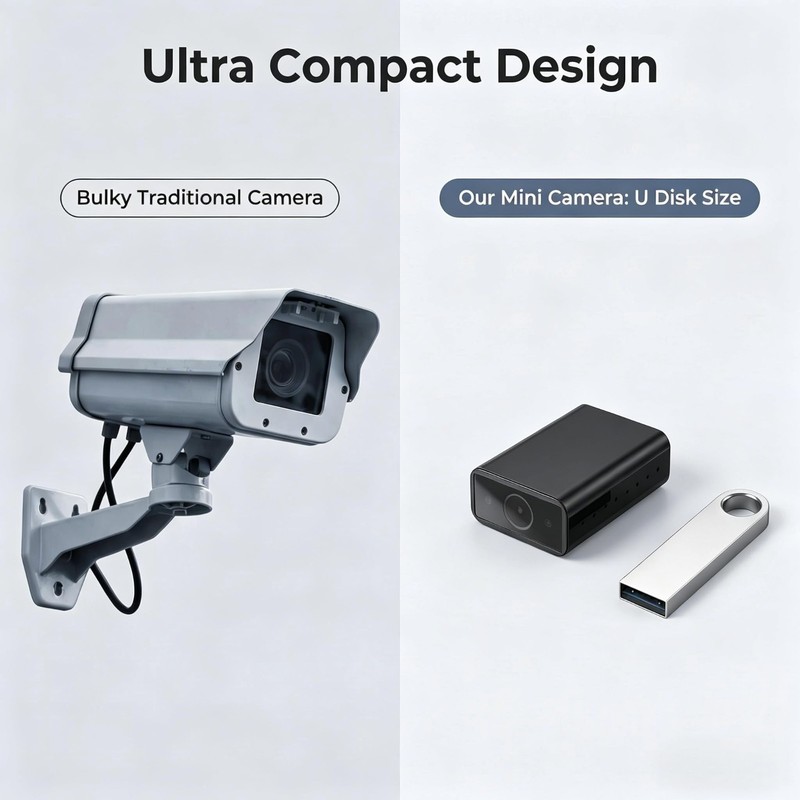 1080p HD Mini Camera - Night Vision, App Control, Portable, Bluetooth, WiFi - Pe gallery