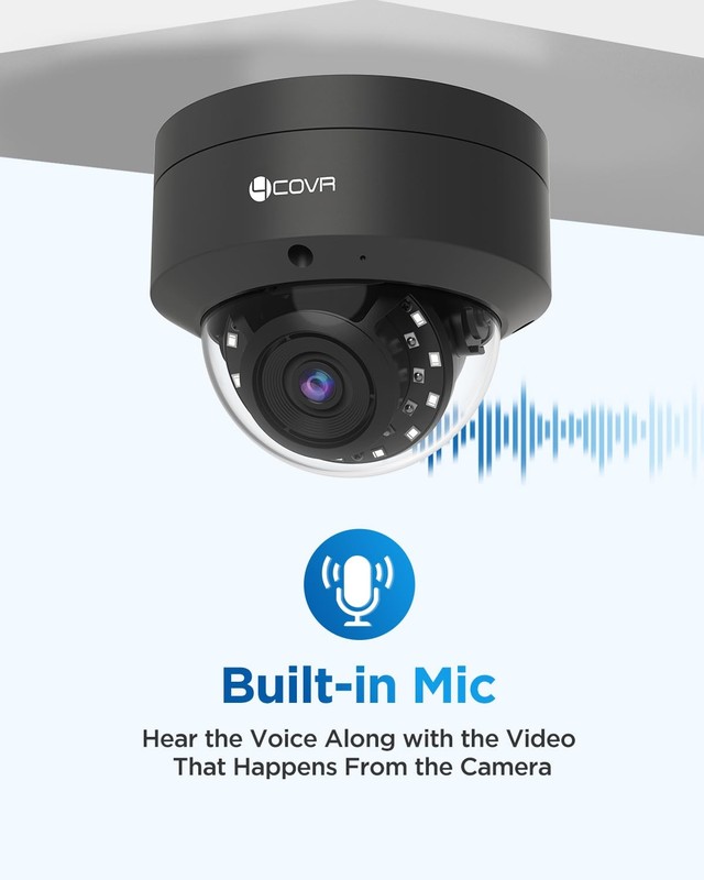 4COVR 5MP PoE Outdoor, Vandal Wired Surveillance Dome IP with Mic, IK10 Vanda... gallery