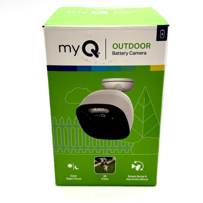 myQ Outdoor Battery Security Camera w/ Motion Detection & Alerts - White