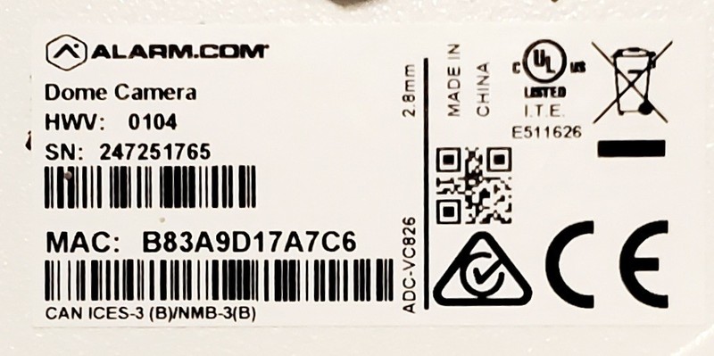 ADC-VC826 Alarm.com POE Security Camera Indoor/Outdoor Very Clean !!! ✨️ gallery