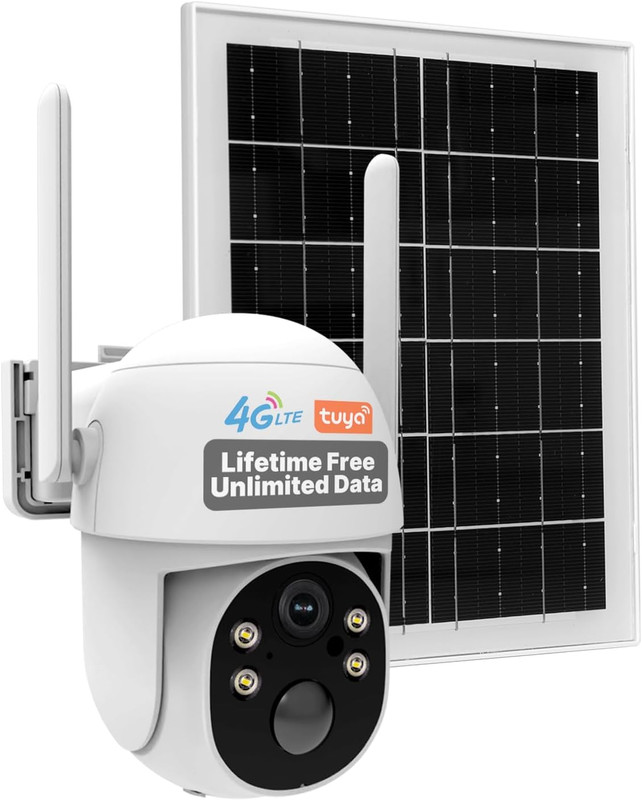 4G LTE Cellular Solar Security Camera, Lifetime Free Unlimited Data 2K Wireless gallery