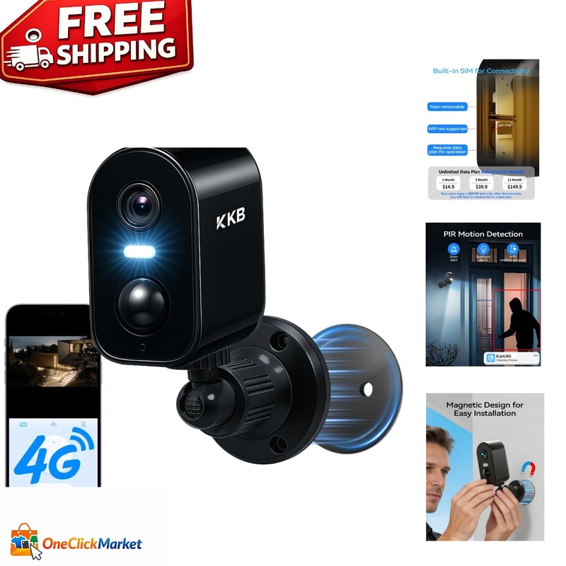 Battery-Powered 4G LTE Camera with Night Vision & Two-Way Audio – Outdoor/Indoor