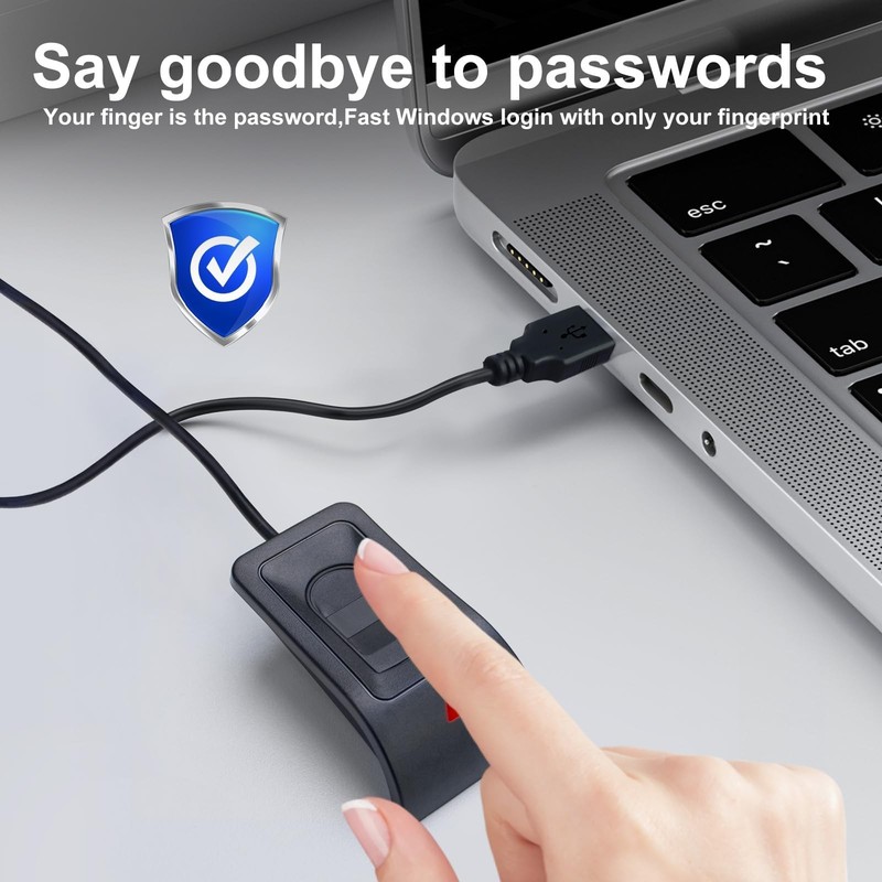 JIAN BOLAND USB Fingerprint Reader for Windows10/11, Black gallery