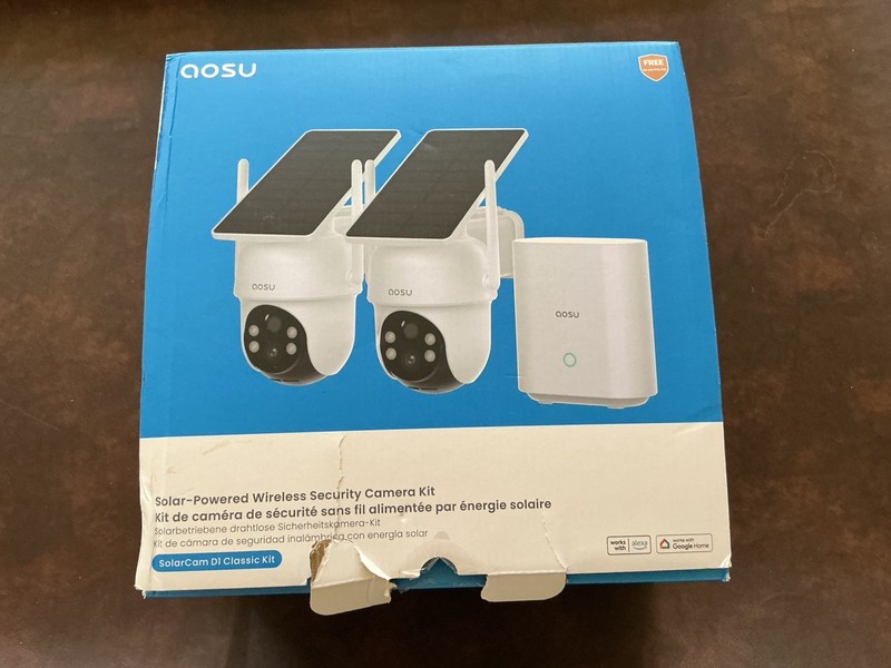 AOSU Security Cameras Outdoor Wireless, 2 Cam-Kit, Solar-Powered