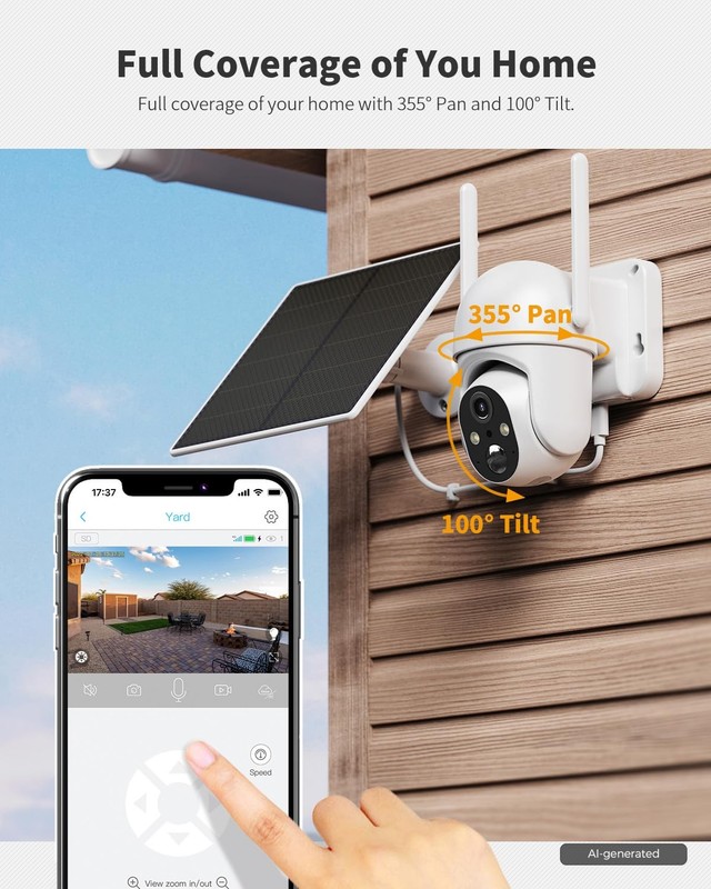 4G LTE Cellular Security Camera Includes SIM Card(Support Verizon/AT&T/T-Mobi... gallery