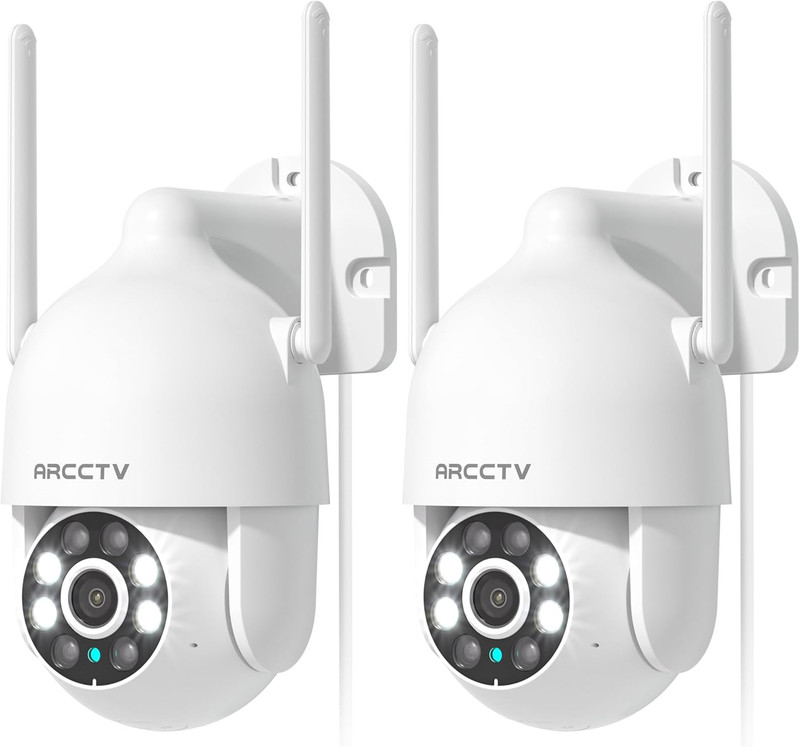 2K Security Cameras Outdoor, 360°Pan-Tilt View 2.4G/5G Wifi Security Camera with gallery