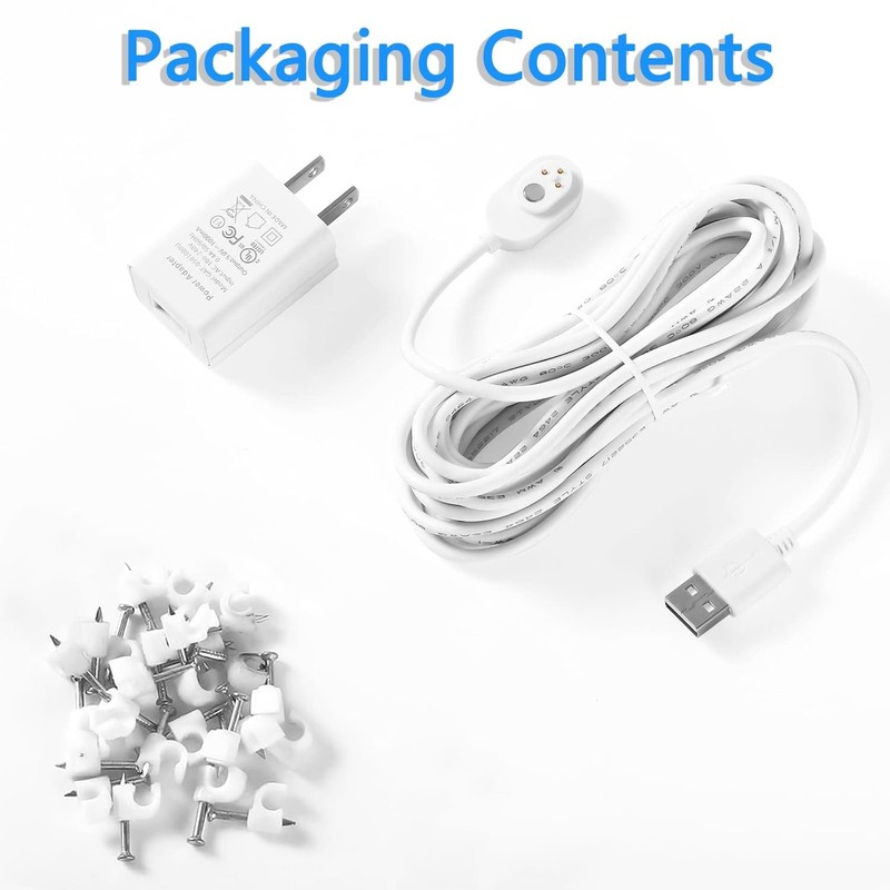 Outdoor & Indoor 2Pack Arlo Charger - 16ft Weatherproof Cable & Clips Included gallery