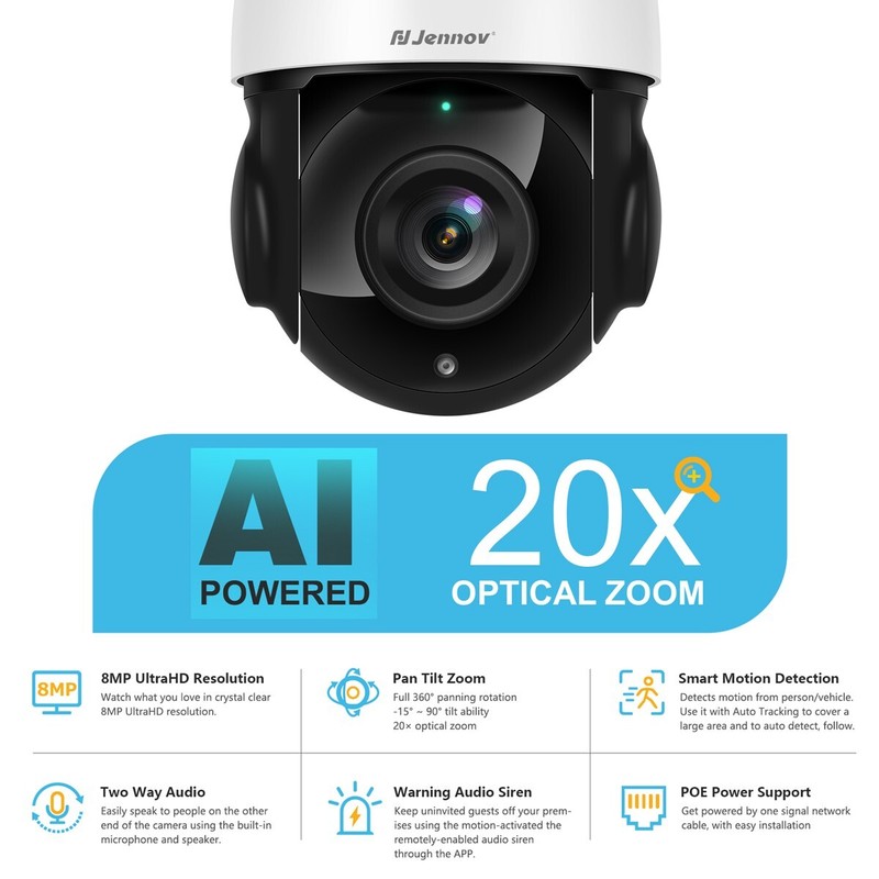 4K 8MP POE PTZ Security IP Camera Outdoor 30x Zoom 360 CCTV HIKVISION Compatible gallery