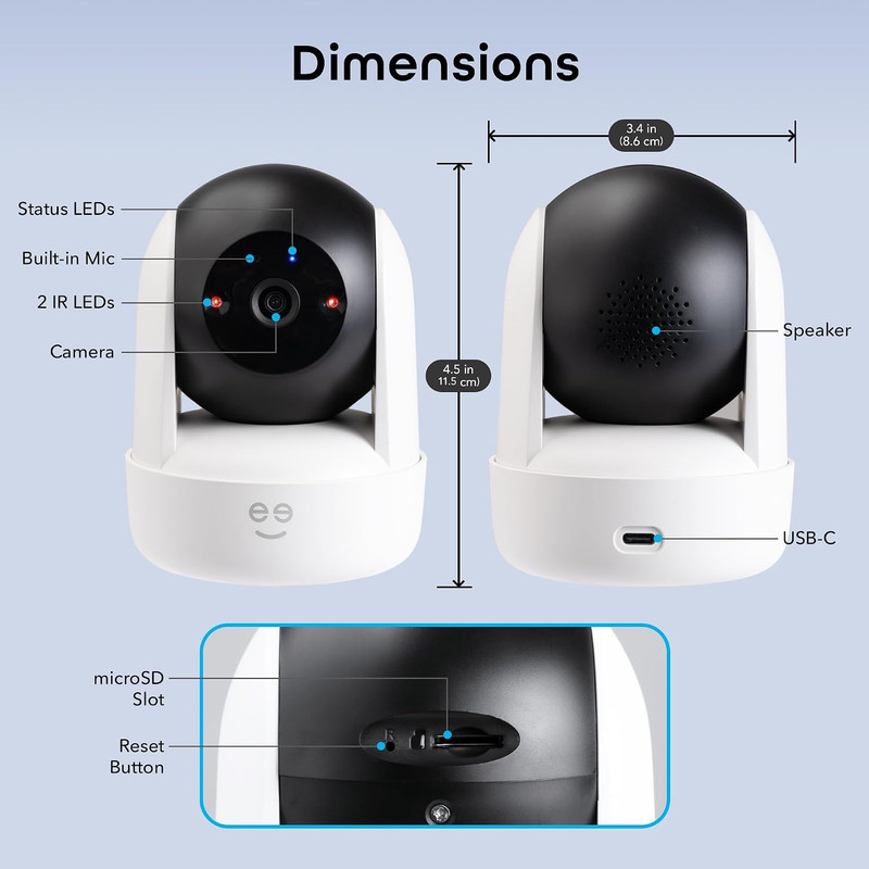 Orbit 3MP Smart PTZ Security Camera, 2K HD, Pan & Tilt Auto-Follow | Indoor, Dig gallery