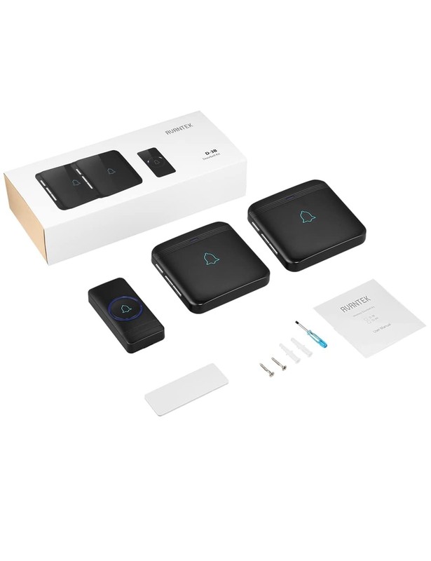 AVANTEK Wireless Doorbell, Waterproof Door Bell Chime Operating at over Black gallery