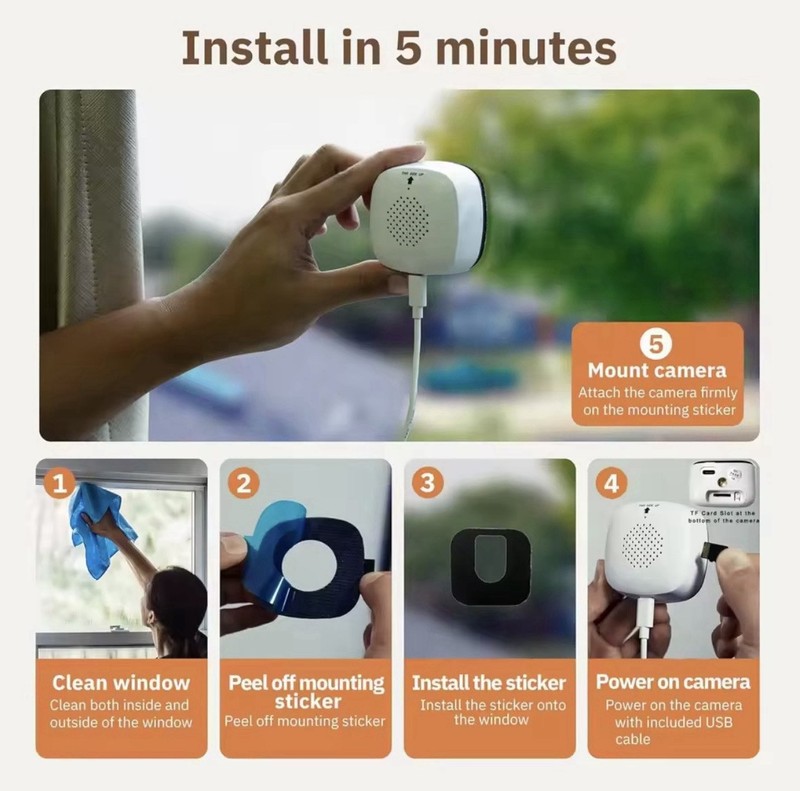 2.4/5GHz WiFi Night Vision 1080P Window Security Camera gallery