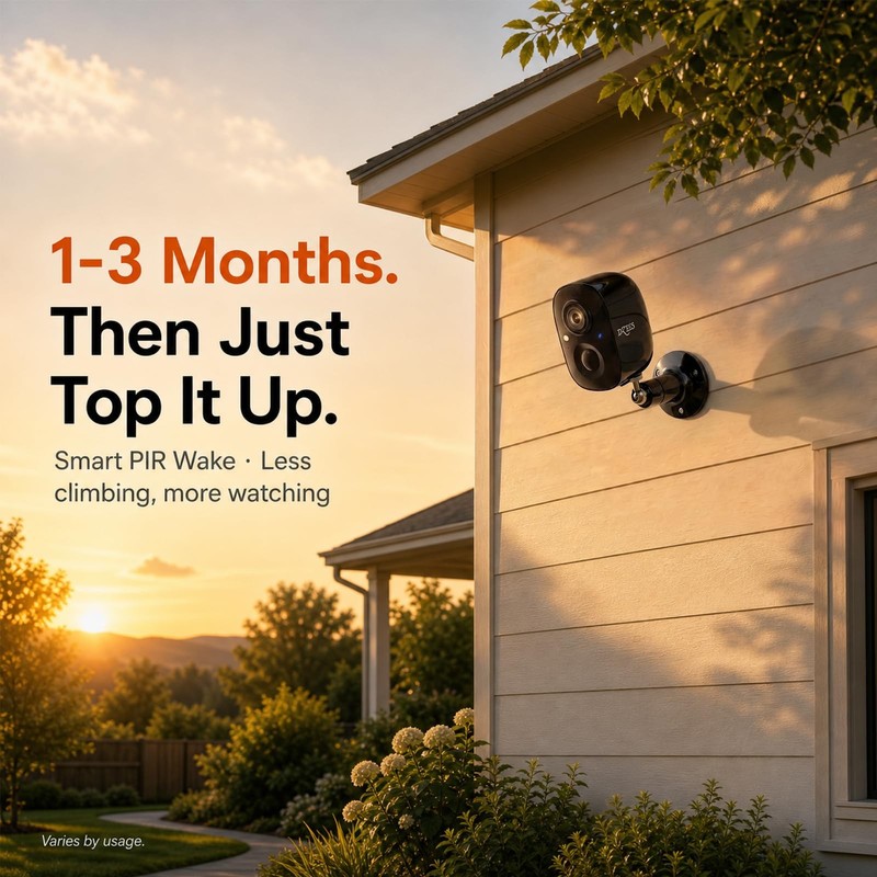 3MP 2K Wireless Outdoor Security Camera, Battery Powered, IP66 gallery