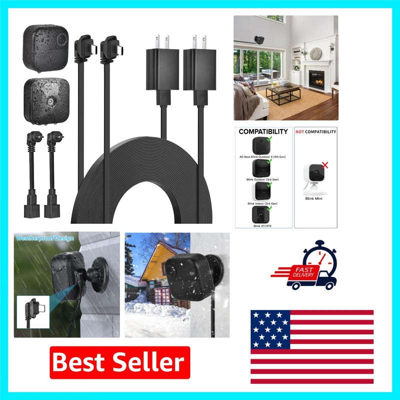 Weatherproof 25ft Extension Cables for Blink Cameras – Certified Security