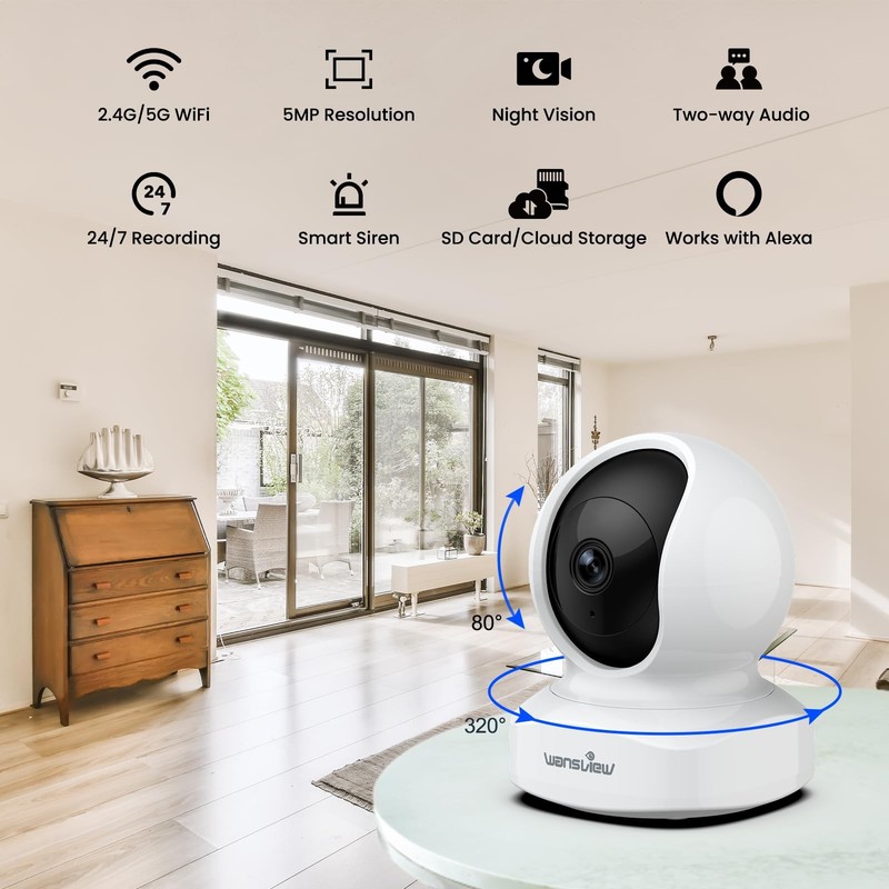 Indoor/Baby/Pet with App, 5G&2.4G Wi-Fi, Q5 5MP gallery