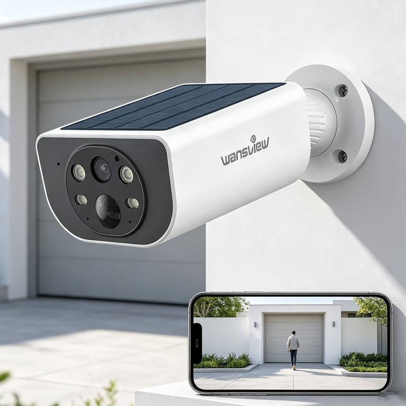Wansview 2K Wireless Security Camera Home WiFi Solar Powered 2-Way Audio Outdoor