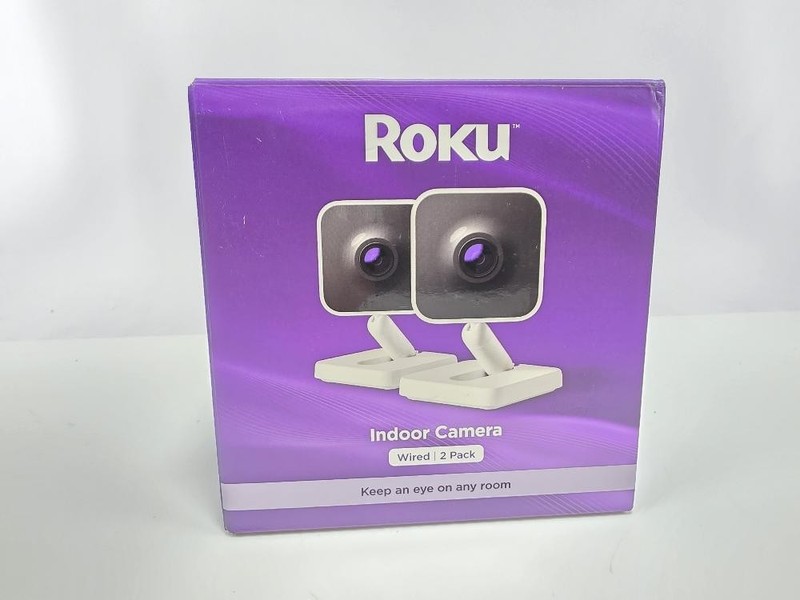 Roku Indoor Wired Security Cameras 2-Pack 1080p HD WiFi 6, Motion & Sound Alerts