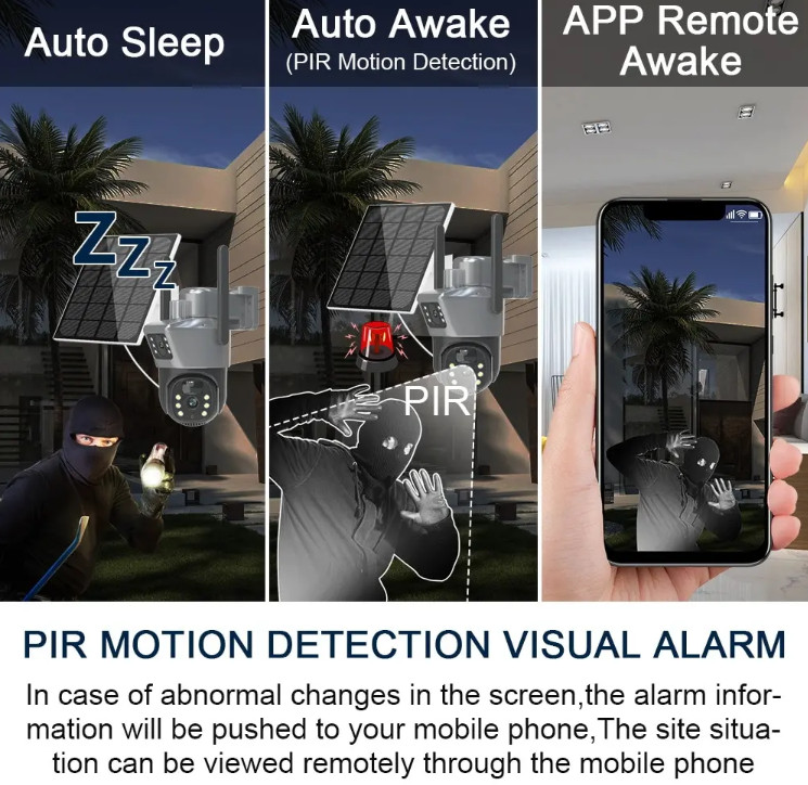 WIFI Solar Panel Security Camera Alarm Home Monitoring LIVE VIEW App gallery