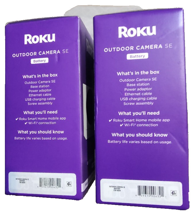 2 Roku CW1000R 1080P Wi-Fi Outdoor Smart Home SE Security Camera NEW SEALED gallery