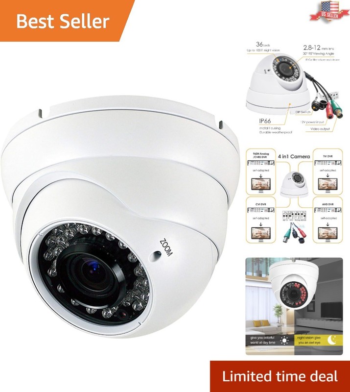 Manual Focus Varifocal Dome Camera 1080P with Night Vision – Waterproof